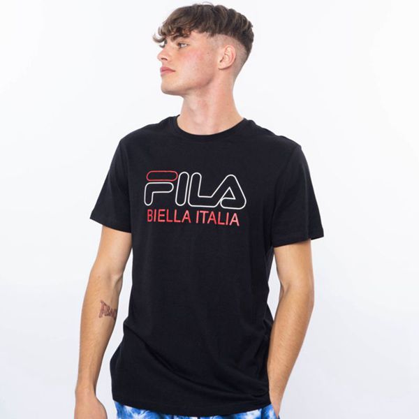 Camisetas Fila Homem Pretas - Fila Biella Portugal Lojas,UXTZ-13680